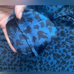 Forenza Vintage 90s blue print silky long sleeve cut out blouse, size small Photo 8