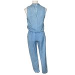 Style Envy Light Blue Denim Sleeveless Chambray Pockets Low Cut Top Size Small Size M Photo 2