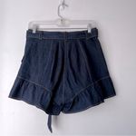 Cinq à Sept Penny Belted Ruffle Hem Denim Shorts 8 Photo 6