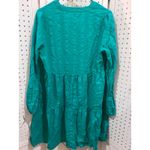 Scoop Tiered Long Sleeve V Neck Dress Teal Green Size Medium Photo 8