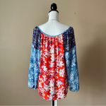 THE PIONEER WOMAN | Colorful Boat Neck Mixed Floral Print Tunic Top Sz L Red Size L Photo 6