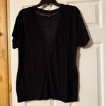 EXPRESS  Skull Graphic Lace V-Cut Tee L Photo 3