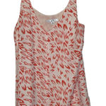 CAbi Tank Top Size Small White Salmon Geometric Pattern Lined Polyester Womens Photo 0