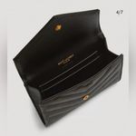 Saint Laurent  - YSL Monogram Small Flap Wallet - Grained Leather - Black W/ Gold Photo 3