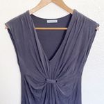 Wyeth Gray V Neck Knot Gathered Front Mini Dress Size XS Photo 1