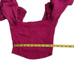 Urban Outfitters Women's Puff Sleeve Crop Top Size M Hot Pink Stretch Knit Photo 9