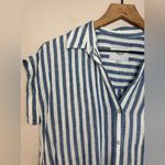 Rails  Whitney Short Sleeve Button Down Shirt in Blue Echo Stripe size Small Photo 5