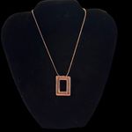 Park Lane NWOT Vintage square gold tone crystal like accents long chain necklace Photo 1