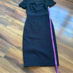 Boden Midi Short Sleeve Semi Open back Zipper Ribbed Dress Black Size 6P Photo 4