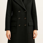 Makoff Salt Lake City Black Wool Coat Vintage Double Breasted Peacoat Sz Medium Photo 0