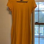 Derek Heart Plain Yellow Stretch Bodycon Dress Photo 0