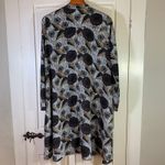 Porridge Women's Floral Print Long Sleeve Dress Small‎ Button Down Oversized Black Photo 1