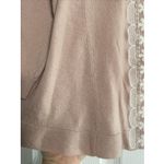 J Crew Womens XS Pink Merino Wool A Line Sweater Embroidery Clean Girl Grandma Photo 3