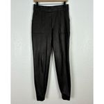 Spanx Black Faux Leather Jogger Pants Size Medium Photo 1