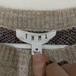 THML  Knit Sweater in Cream and Brown medium Photo 1