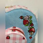 Lounge Fly Strawberry Shortcake Denim Heart Shaped Figural Crossbody Bag Photo 4