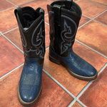 Double H Leather Pull Strap Western Embroidery Womens Boots Size 6.5 Black Photo 13