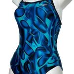 The Finals Competition One Piece Swimsuit Geometric Print XXS/30 Bright Blue Photo 11
