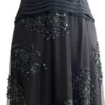 Tadashi Shoji Vtg Womens Silk Sheer Overlay Halter Evening Dress Sz 6 Cocktail Photo 3