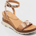 A New Day NWB Abigail Brown Snake Print Wedge Heels Shoes Photo 0
