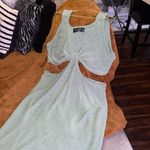 Fashion to figure New x Gabrielle Union Laha Cut-Out Sweater Dress in Sage Green Photo 4