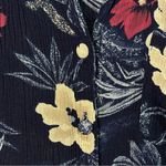 Sag Harbor  Petite Medium Floral Flowy Vacation Crop Button Down Shirt Boxy Photo 2