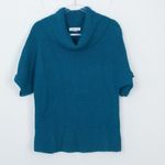 Coldwater Creek Womens Short Sleeve Cowl Neck Knit Sweater Size M Blue Office Photo 2
