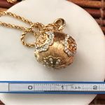 Swavorski Swarovski Crystal Ball pendant Necklace Gold tone on long chain 33” Photo 10