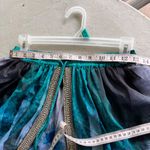 Manish Vaid Designer Beaded Crystal Printed Luxury Resort Harem Pants Size S Blue Photo 6