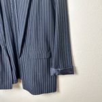 NWOT Boutique HAVE Brand Pinstripe Longline Black Open Front Blazer Photo 2