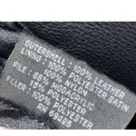 Tannery West 90s Black Leather Faux Fur Trim Coat size Small Photo 13