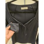 Lucky Brand Keyhole Halter Top Women's L Black Solid Ribbed Cropped Long Sleeve Photo 1