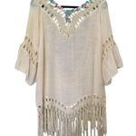 SheIn Crochet Deep V-Back Tassel Cover Up Swim Beach Lightweight Bohemian XL Photo 2