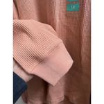 Seven7  New Peach Waffle Long Sleeve Crew Neck Top Plus Size 1X Photo 5