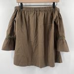 Trina Turk Castro Top Size Medium Off the Shoulder Green Textured Sample NWT Photo 4