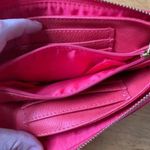 Leather Wallet Coral Pink Clutch Zip Small Spacious Card Holder Photo 3