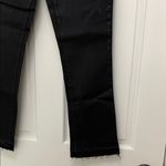 Tribal Dull Sheen Black Denim Skinny Cut Jeans w/ Raw Hem Photo 6