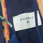 Everly  Women's‎ Dress Navy Blue Floral Lined Halter Neck Keyhole Back Size Small Photo 1