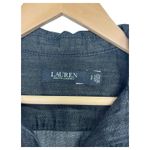 Lauren Ralph Lauren Shirt Dress Womens Small Black Petite Chambray Denim Pockets Photo 2