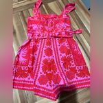 Farm Rio NWT  Red Jungle Scarf Romper - small Photo 1