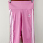 Adidas wide Waist Athletic Long Bike Shorts Tights Pink White gym womens XS new Photo 1