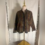 Bonworth  Tapestry Zip Jacket M Petite Boho Paisley Woven Photo 6