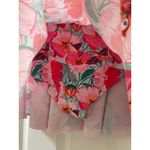 NEW Women L PINK Swim Skirt Swimwear Lake Pool FLORAL BIRDS TROPICAL Coastal Size L Photo 3