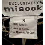 Misook  full zip jacket Black/neon green accent pointe knit S Photo 6