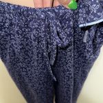 Adonna woman size LARGE blue pajama set 3/4 sleeve button up drawstring bottom Photo 3