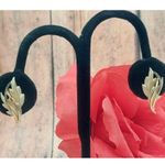 Vintage Curtis DCE 14K Gold Filled Screw Back Earrings 1" Leaf Gold Tone Photo 3