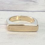 Gold Tone Ring with Flat Angled Design Womens Size 7 Photo 0