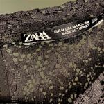 ZARA  Black Lace Long Sleeve‎ Midi Dress Elegant Party Cocktail Women's Medium Photo 4