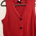 Calligraphie Rust Orange Pointelle Knit Scallop Trim Sleeveless Sweater Dress M Size M Photo 2