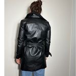 Classic Black Trench Coat Perfect for Fall Size Medium Photo 3